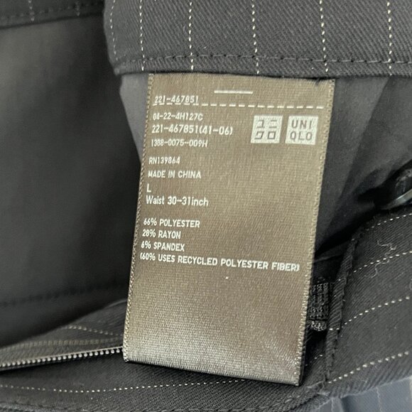 Uniqlo High Waist Navy Pinstripe Pants - Picture 4 of 4